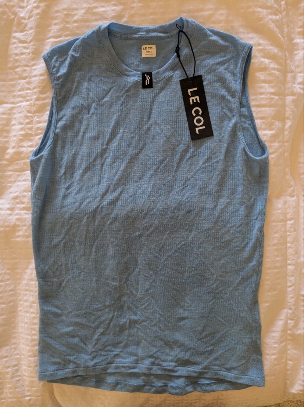 Le Col ARC Merino Sleeveless Base Layer Men’s L Powder Blue NWT